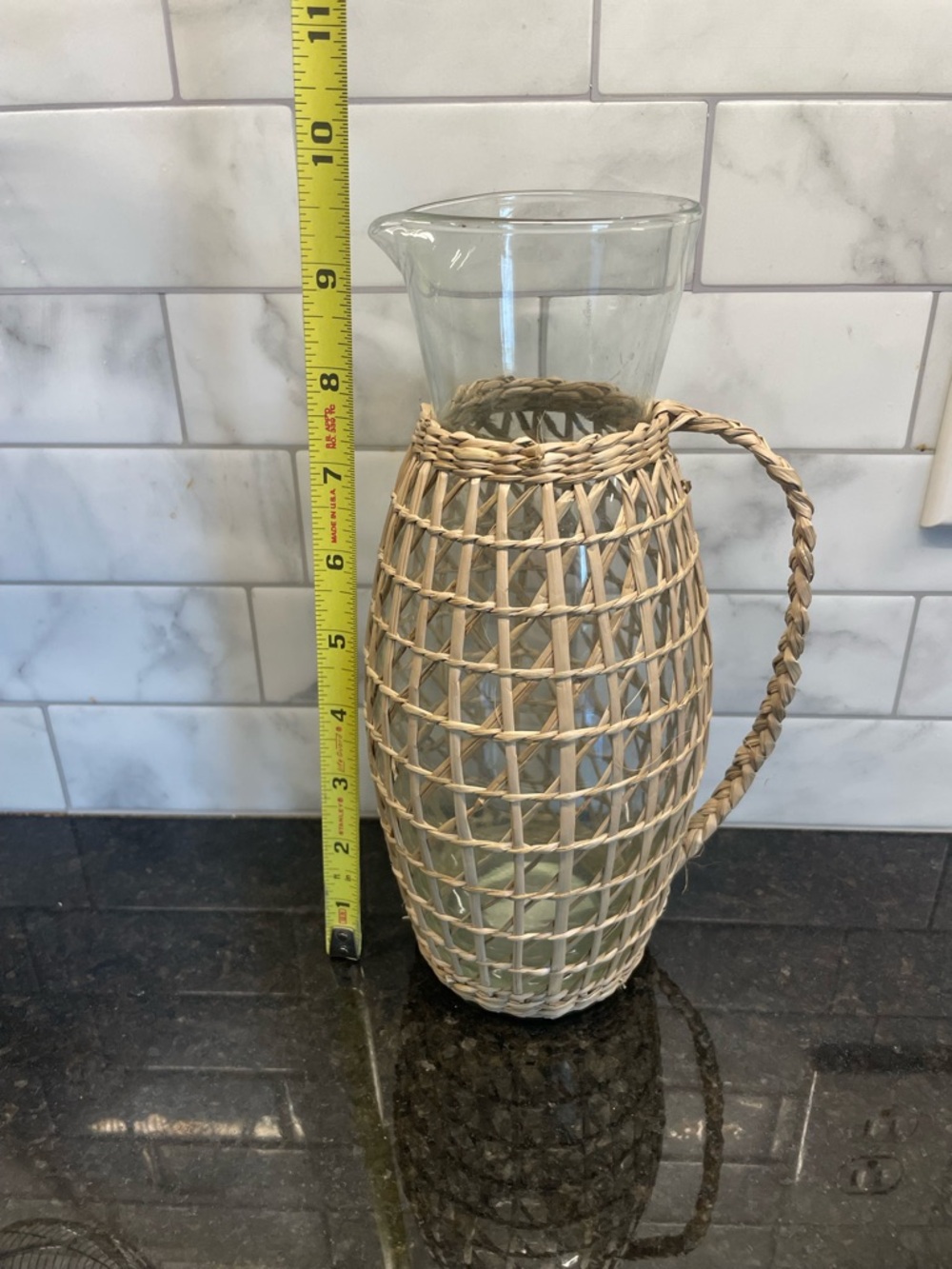 Seagrass Wicker Wrapped Pitcher